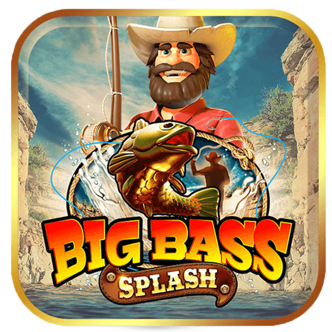 Big Bass Splash promotional graphic with fisherman character